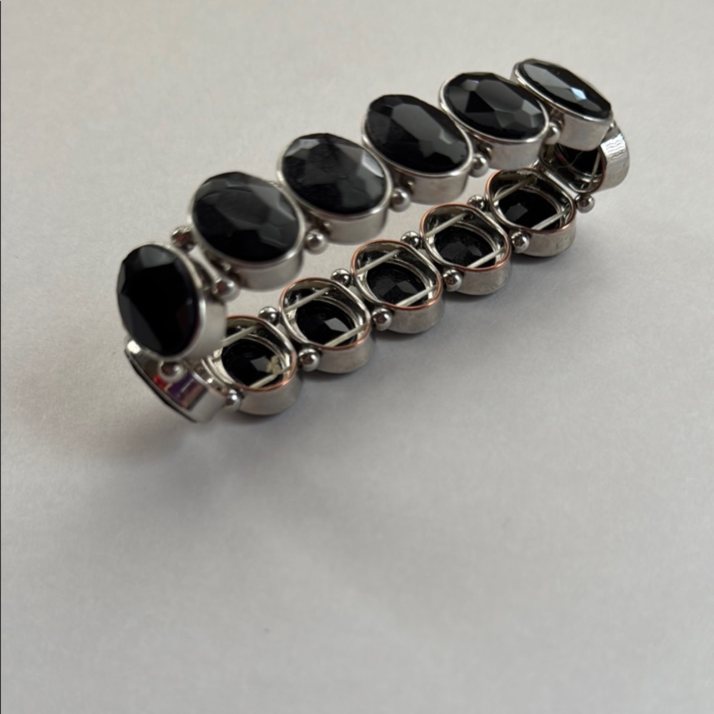 Lia Sophia Black and Silver Stretch Bracelet - Picture 6 of 7